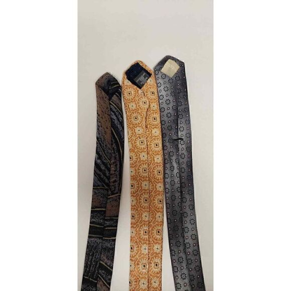 Men's High Quality 100% Silk & Polyester Tie Set of 3 - Picture 5 of 5
